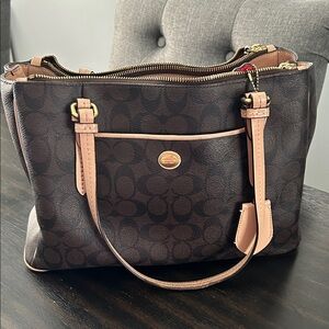 Coach Dark Brown Signature Tote